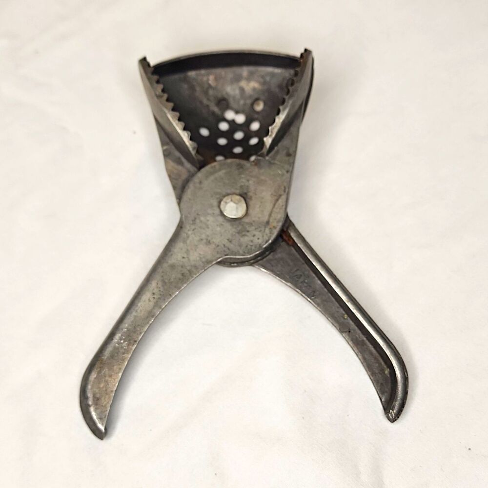 Vintage Retro Silver Metal Handheld Manual Citrus Juicer Press Squeezer